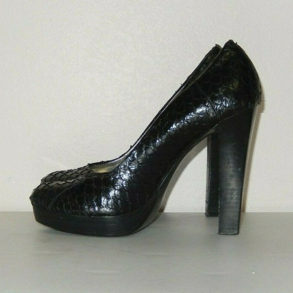 Calvin Klein Heels Pumps 6 Sarika Black Koi Platform High Heel Shoes - Picture 5 of 10